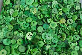 Bulk Buy New Buttons of Round Green, 1 inch buttons - 6.7 ozs